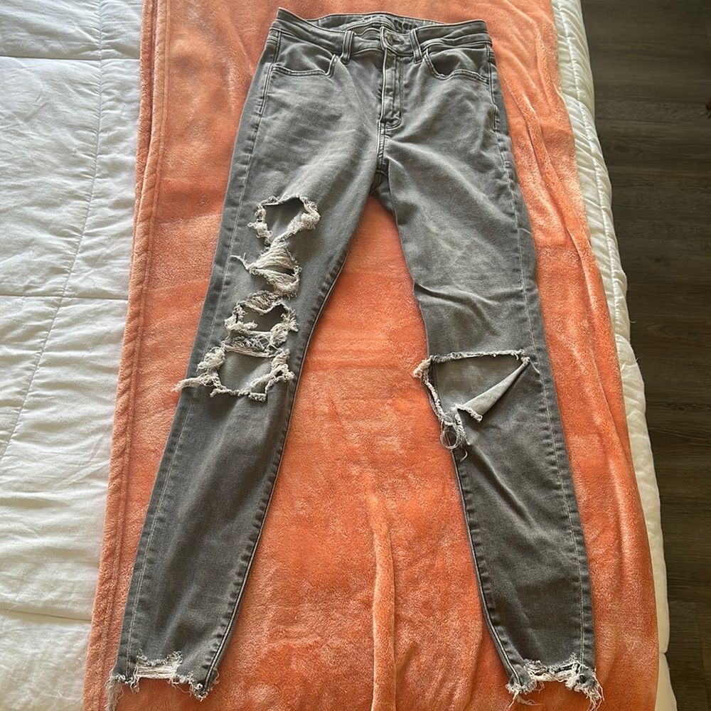 Light grey American eagle next level stretch jeans